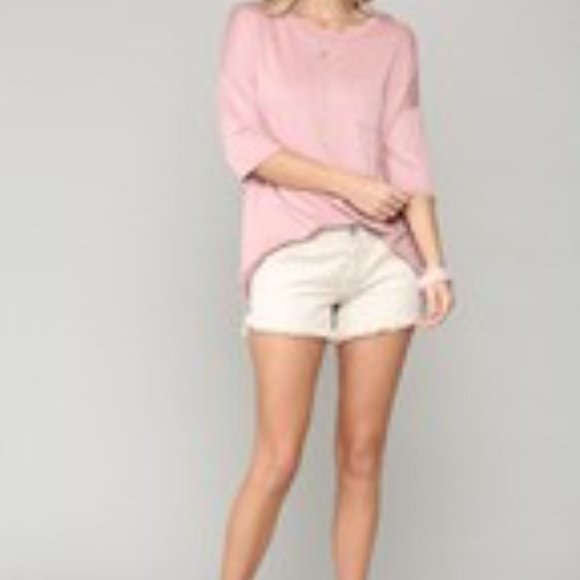 Pink Round Neck Pocket Shirt - Picture 4 of 4